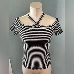 Zara Black and White Striped Fabric